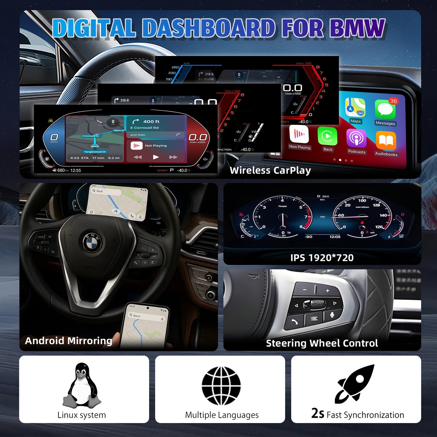 Digital dashboard for BMW ｜ E87