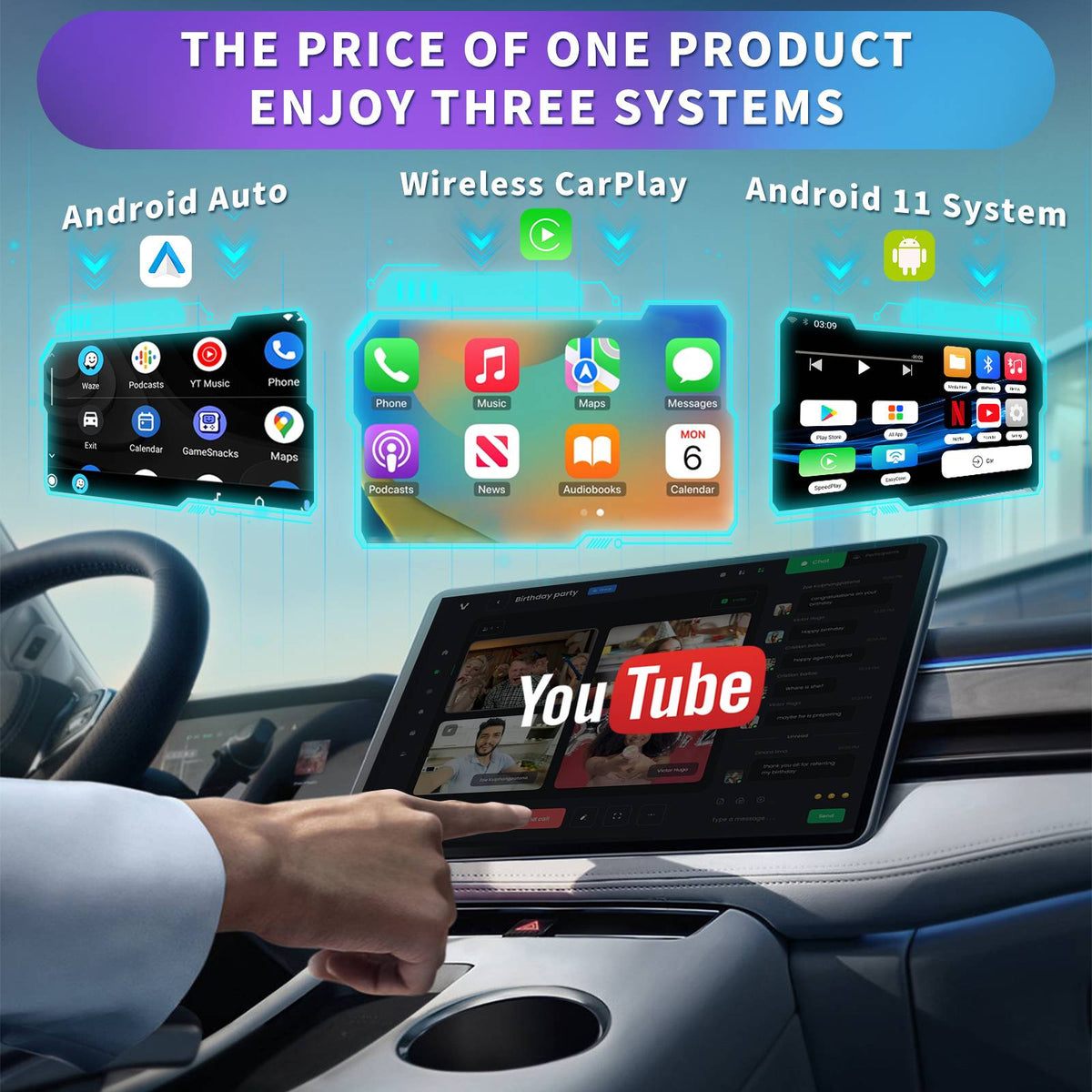 Auto One Car Smart CarPlay AI Box – Wireless CarPlay & Android Auto – One Car Stereo