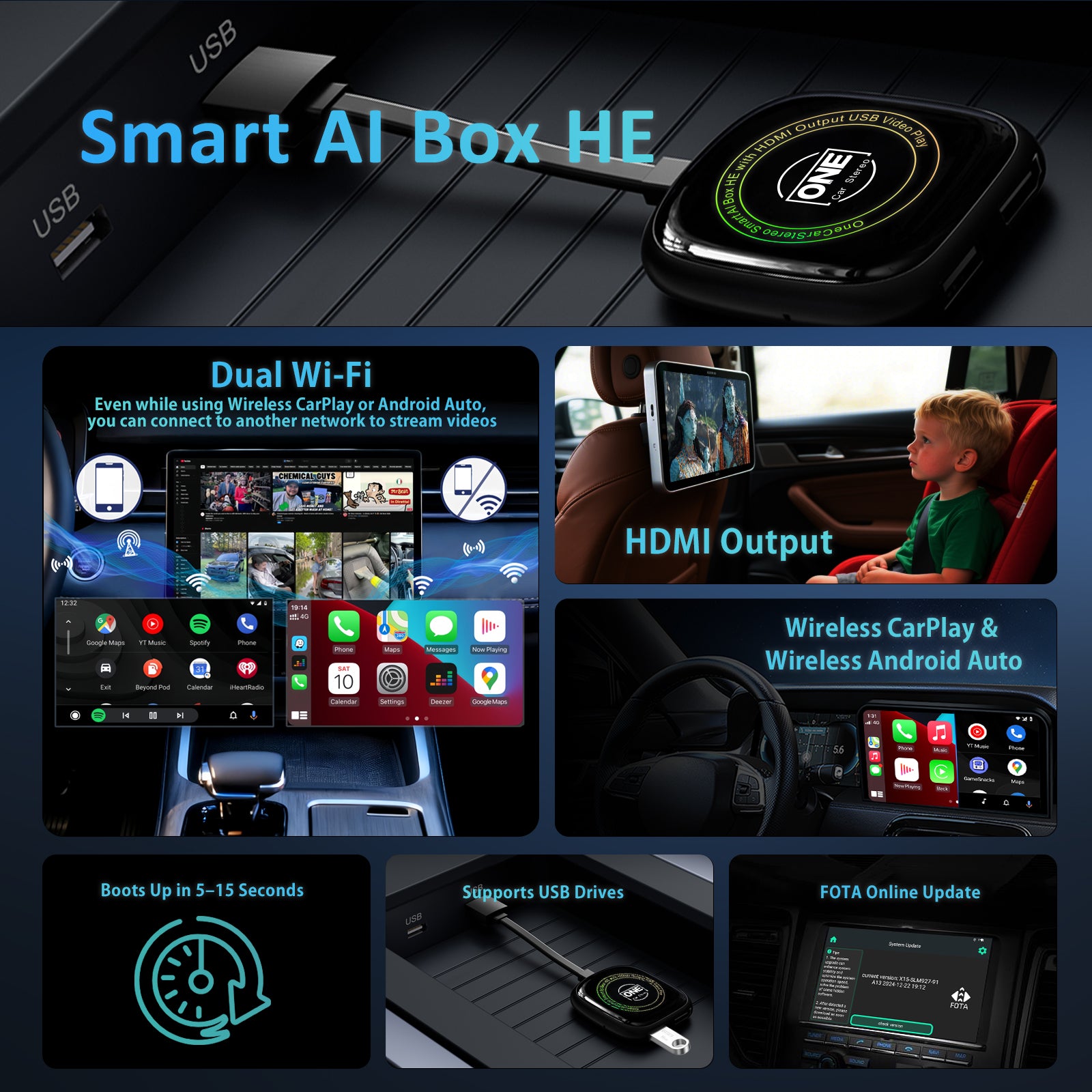 カーオーディオ OneCarStereo Smart AI Box HE HDMI Smart AI Box HE ｜HDMI Edition – One Car Stereo