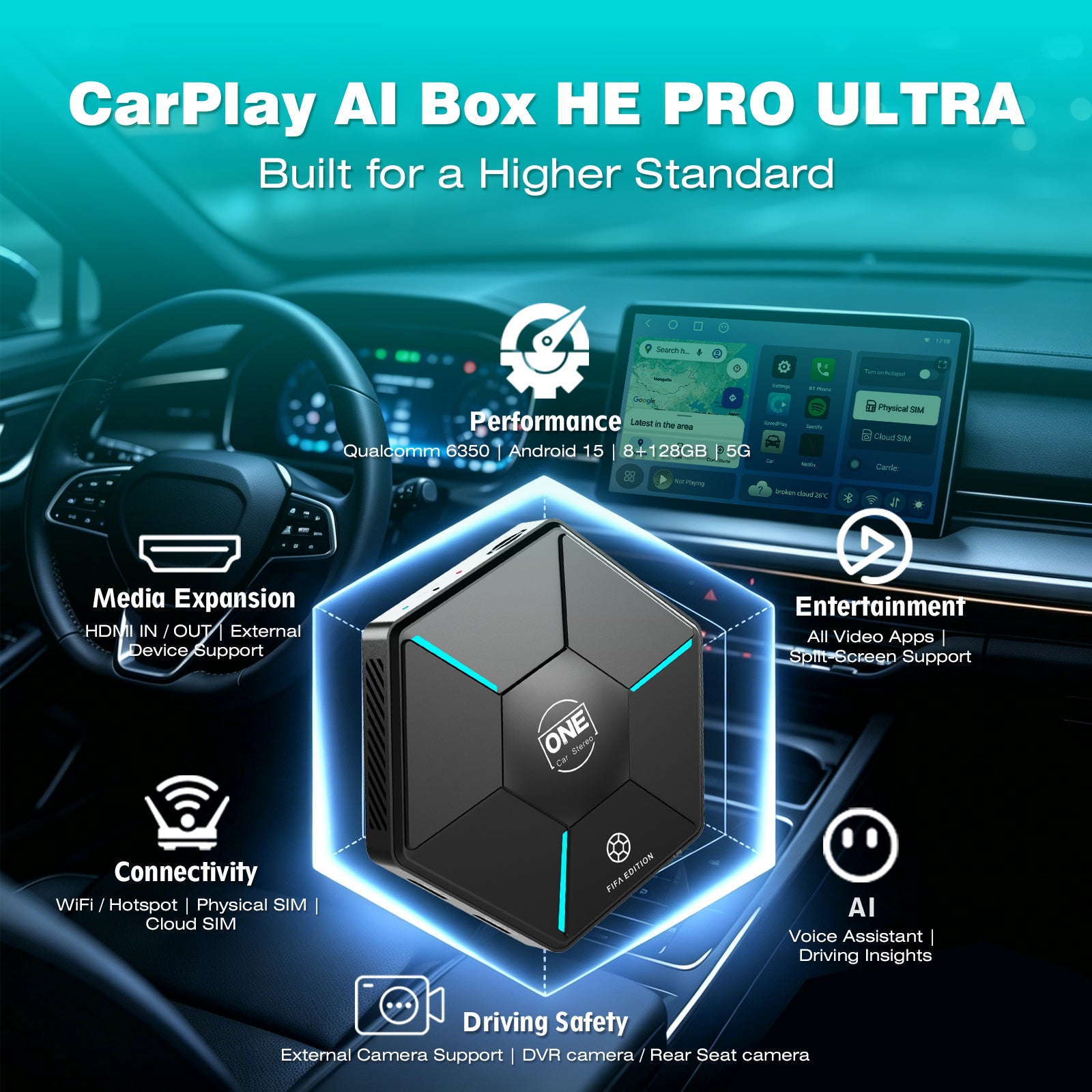 CarPlay AI Box HE PRO ULTRA – One Car Stereo