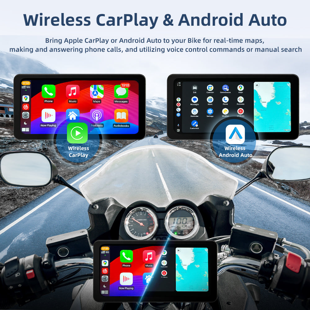 OneCarStereo Motorcycle Display L200 | Wireless Carplay & Android Auto