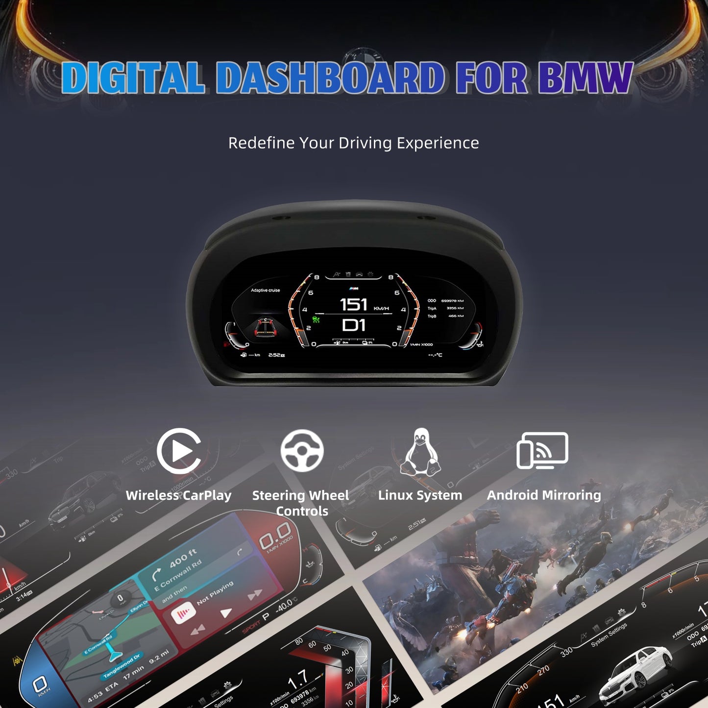 Digital dashboard for BMW ｜E90-E92