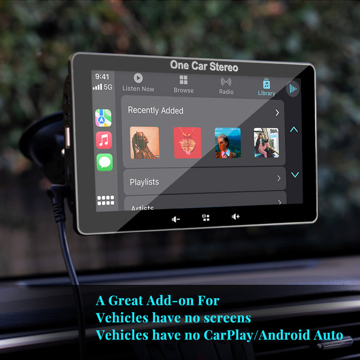 Estéreo de coche portátil totalmente táctil | Estéreo externo para automóvil Linux con Carplay inalámbrico y Android Auto, Phone Mirror