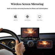Estéreo de coche portátil totalmente táctil | Estéreo externo para automóvil Linux con Carplay inalámbrico y Android Auto, Phone Mirror