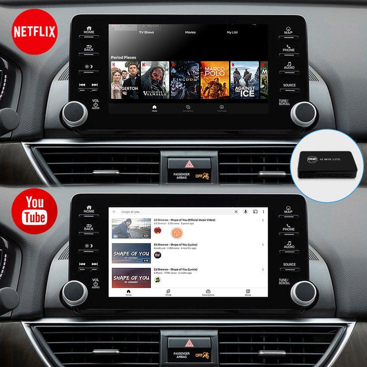 كاربلاي آي بوكس لايت | محول لاسلكي Carplay & Wireless Android Auto ، شاهد YouTube و Netflix