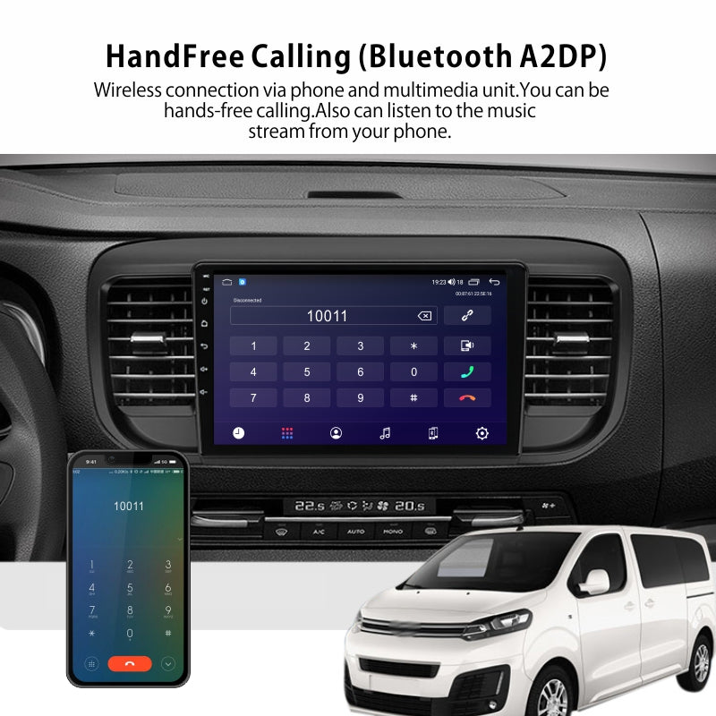 9 Inch HD Touchscreen for Citroen Jumpy 3 SpaceTourer Peugeot Expert Toyota  Proace 2016-2021 GPS