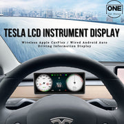 LCD-Instrumentenanzeige für Tesla Model 3 / Model Y, kompatibel mit Apple Carplay und Android Auto