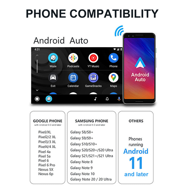 Wireless Android Auto Adapter Convert Factory Android Auto WIred to Wireless